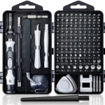 Computer Repair Kit, 122 in 1 Magnetic Laptop Screwdriver Kit, Precision Screwdriver Set, Small Impact Screw Driver Set with Case for Computer, Laptop, PC, for iPhone, Watch, Ps4 DIY Hand Tools -Grey
